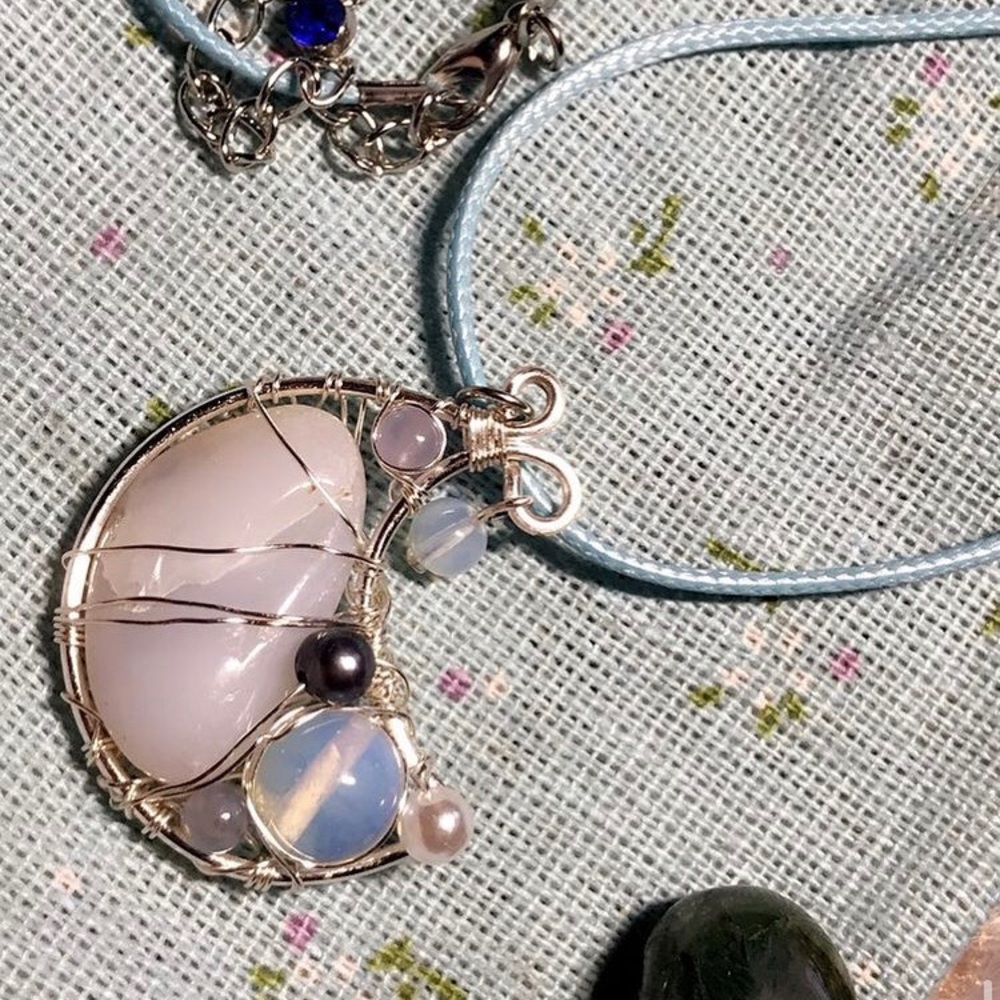 Crystal moon pendant